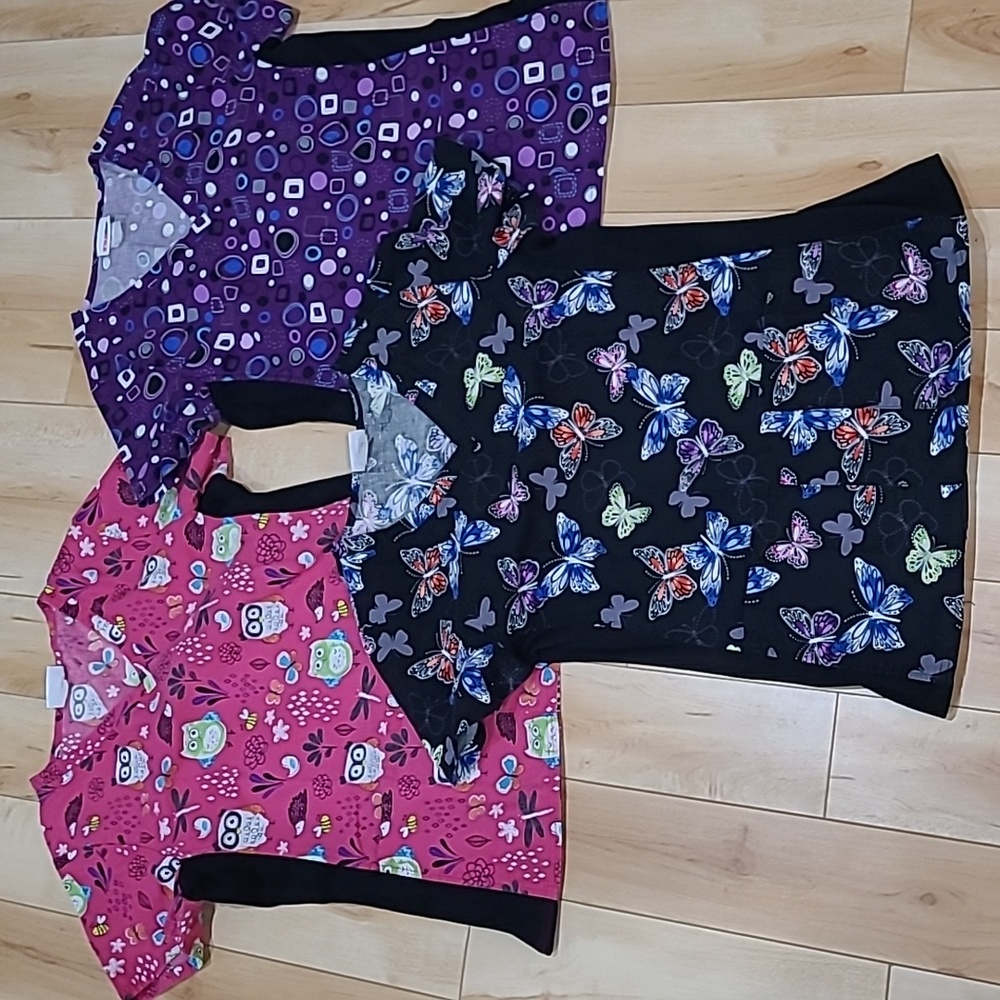 3 women's small scrubstar scrub tops